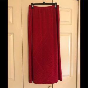 ❤️ Coldwater Creek long knit skirt, sz PL in red.  SO soft and comfortable!